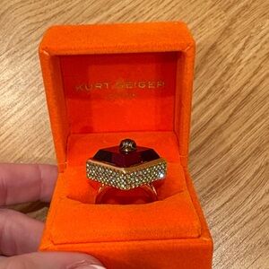 Kurt Geiger Red and Gold Statement Ring